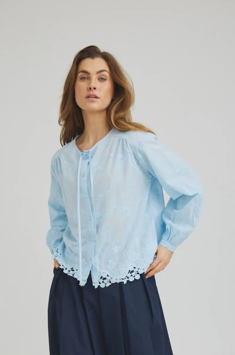 Alvild Bluse Chambray Blue