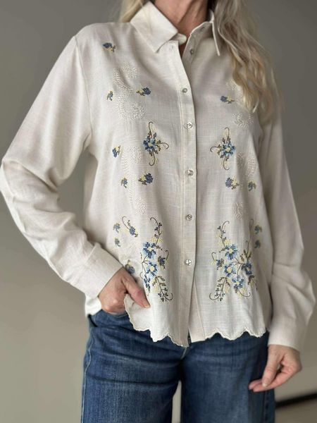 Hovedbilde ZELIE BLUSE BEIGE/BLÅ